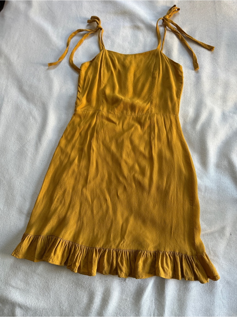 Audrey 3+1 Mustard Yellow Cami Tie-Strap Sun Dress | S
